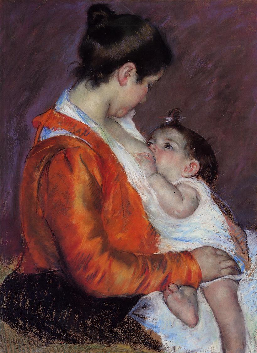 Louise Nursing Her Child - Mary Cassatt Painting on Canvas
